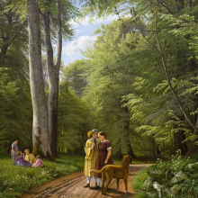 Bøgeskov ved herregården Iselingen. Statens Museum for Kunst.