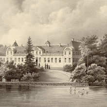 I løbet af 1800-tallet blev Bregentveds sirlige barokanlæg forenklet. Romantikken fordrede et blødere og mere naturligt indtryk. Bregentved, Ferdinand Richard.